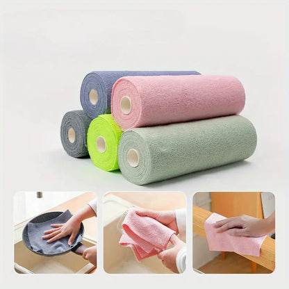 Reusable Kitchen Cleaning Cloth Roll | Microfiber Cleaning Cloth Roll