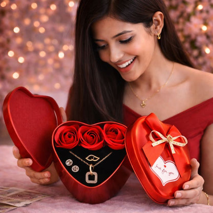 🌹 LoveNest™ Heart Rose & Jewellery Gift Box