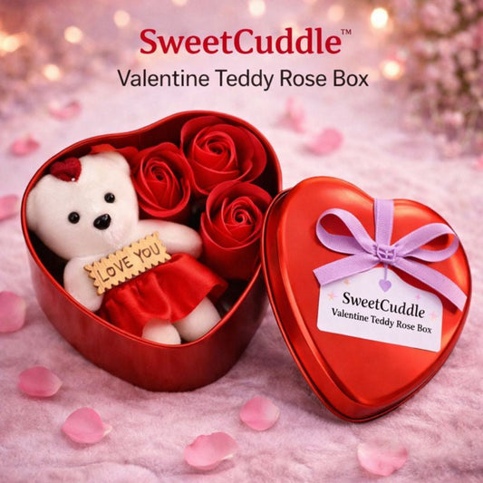 🧸 SweetCuddle™ Valentine Teddy Rose Box