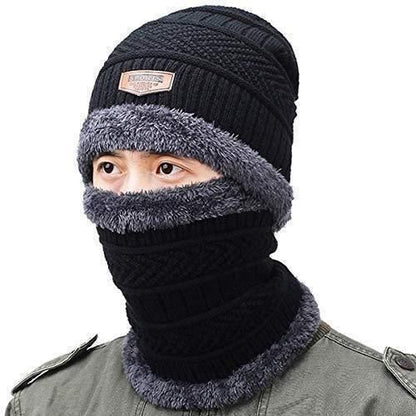 Desi KashmiriWarm™ – Premium Woolen Cap & Neck Warmer Set