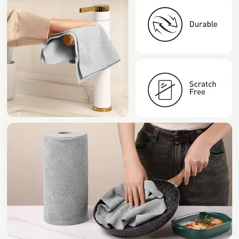 Reusable Kitchen Cleaning Cloth Roll | Microfiber Cleaning Cloth Roll