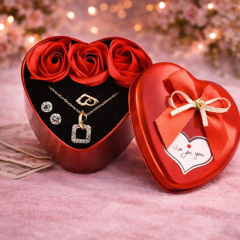 🌹 LoveNest™ Heart Rose & Jewellery Gift Box