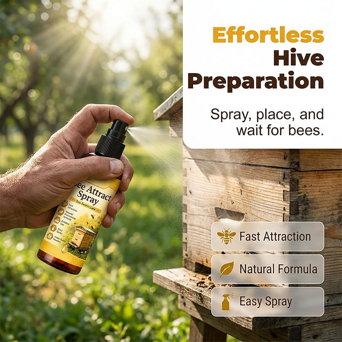 Natural Honey Bee Attract Spray 100ml Each (Pack Of 2)