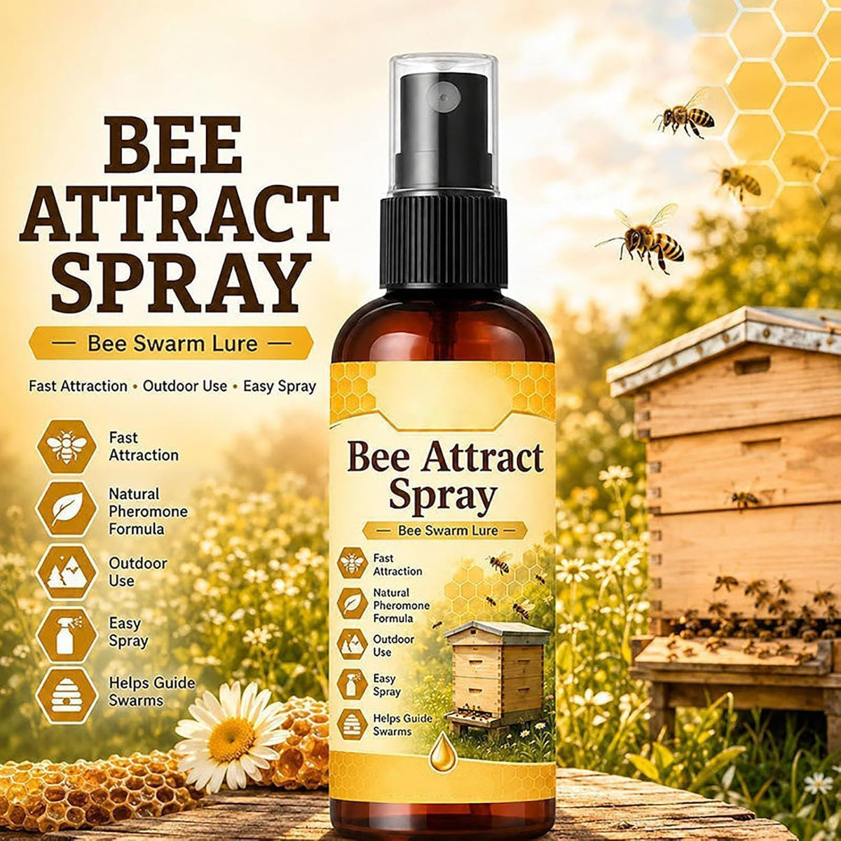 Natural Honey Bee Attract Spray 100ml Each (Pack Of 2)