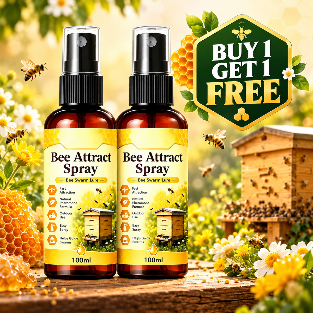 Natural Outdoor Bee Attractant Spray Buy 1 Get 1 Free