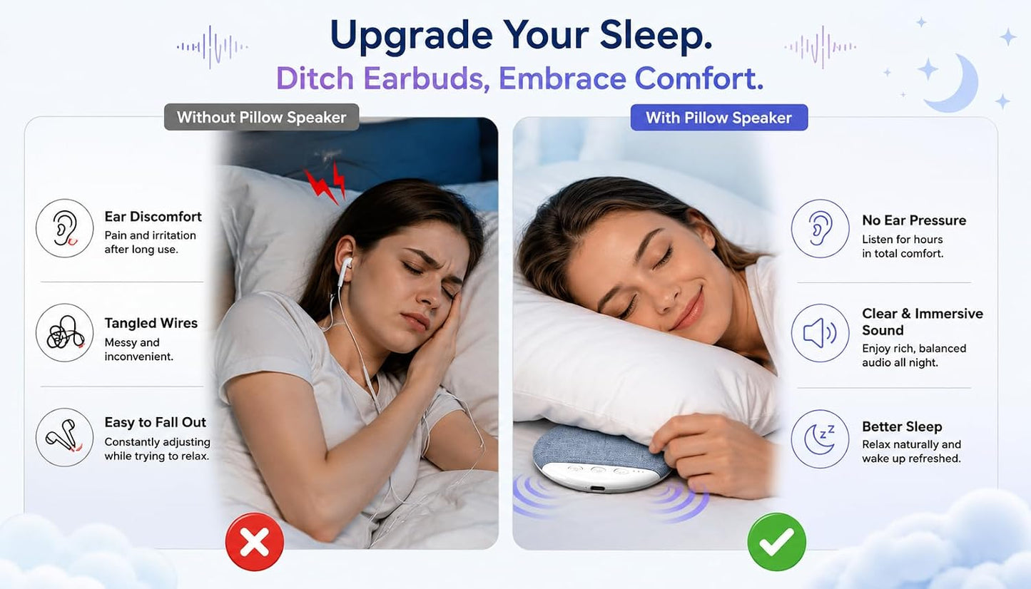 Bluetooth Pillow Speaker for Sleeping