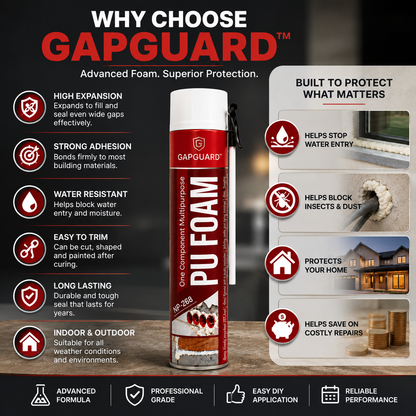 GapGuard™ Expanding Foam Sealant Spray (750ml) | Now BIGGER 2X FOAM In 1 SPRAY