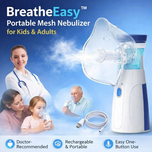 BreatheEasy™ Portable Mesh Nebulizer for Kids & Adults