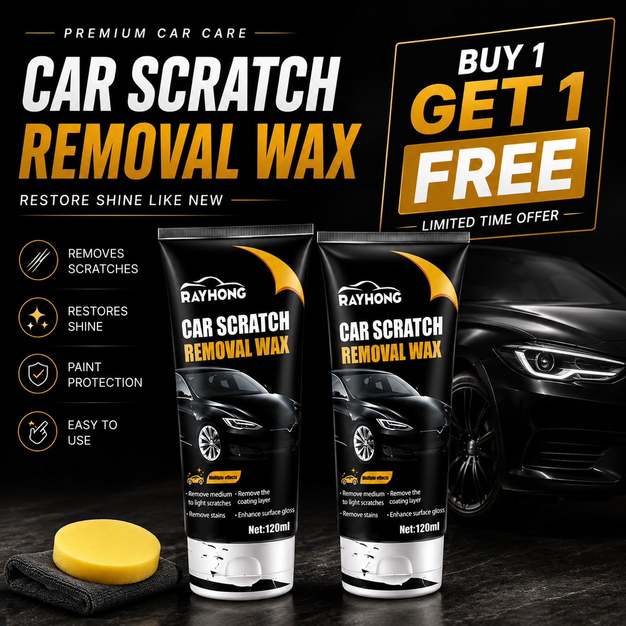 ScratchAway™ Car Scratch Repair Wax | Buy 1 Get 1 FREE