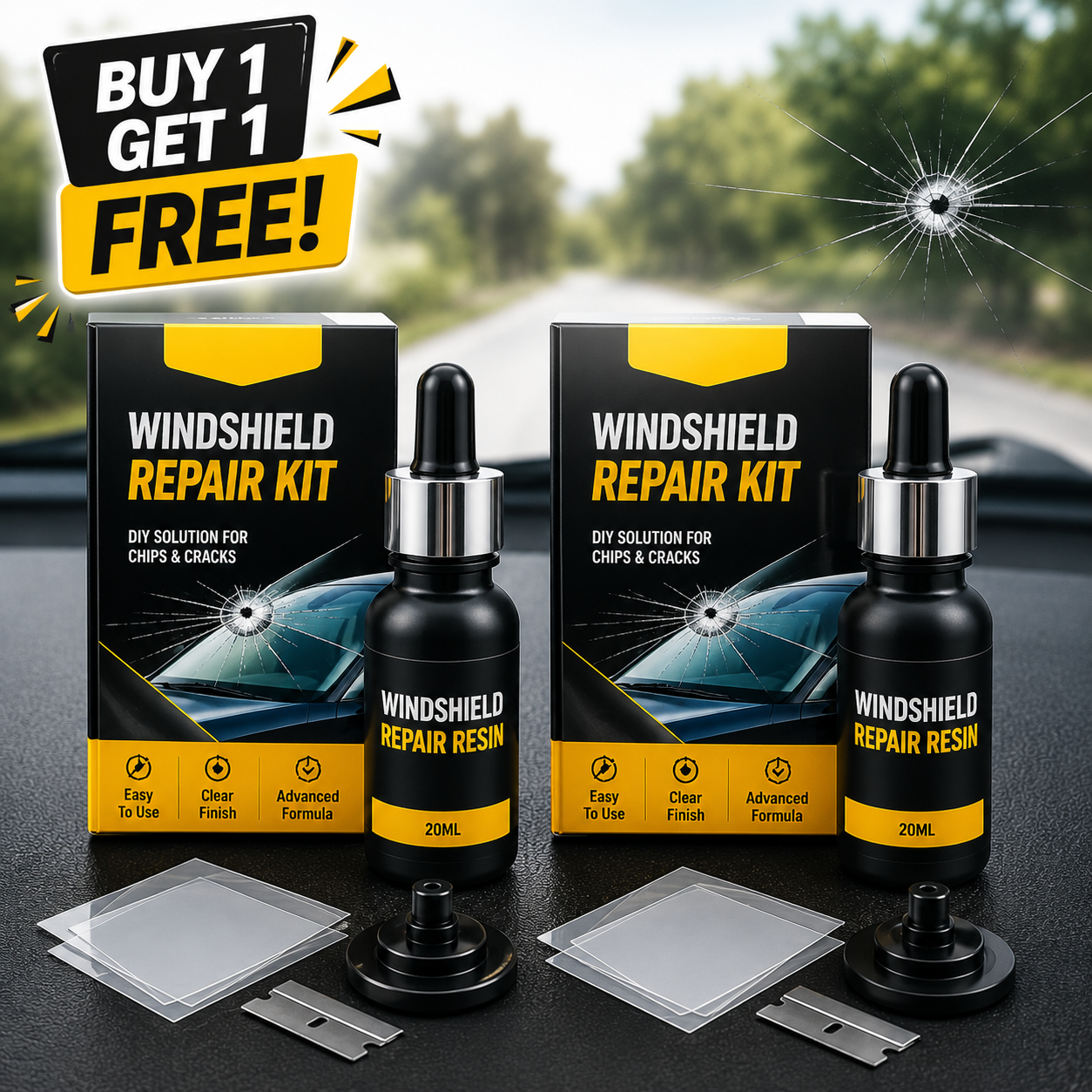 GlassGuard™ Windshield Crack Repair Kit | Buy 1 Get 1 FREE
