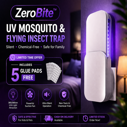 ZeroBite™ UV Mosquito & Flying Insect Trap – Get 5 Glue Pads FREE