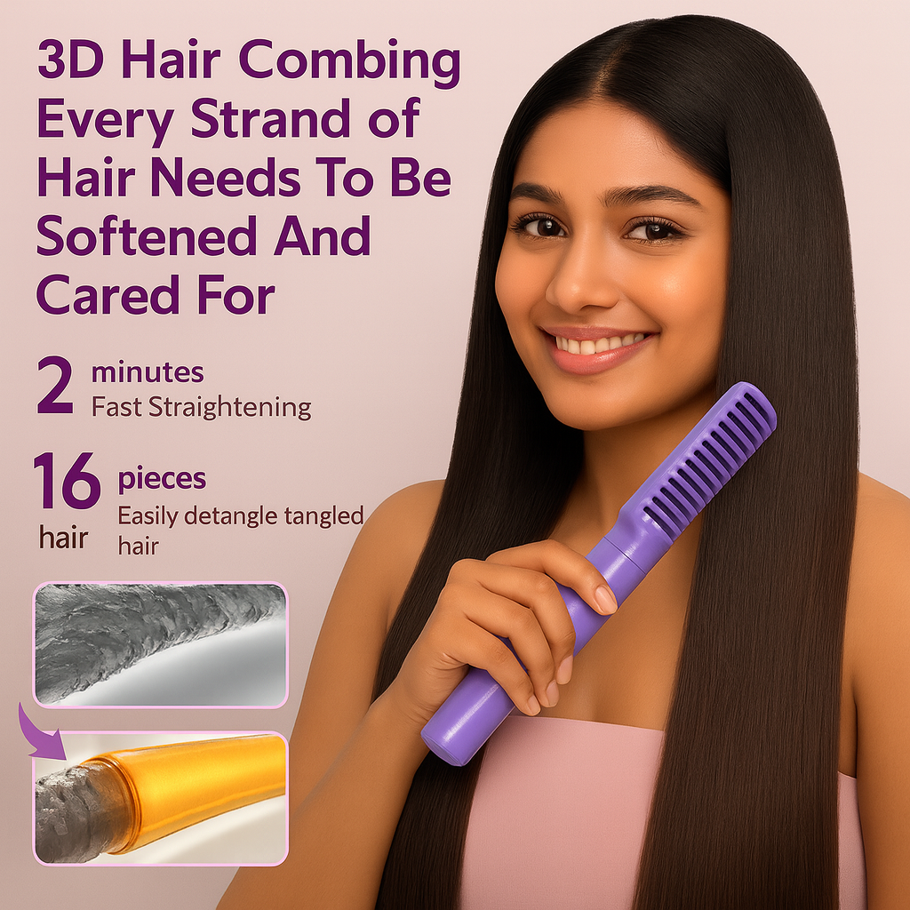 ⭐ GlowComb™ Cordless Mini Portable Hair Straightener Comb