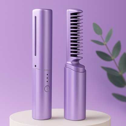 ⭐ GlowComb™ Cordless Mini Portable Hair Straightener Comb