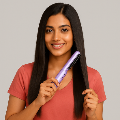⭐ GlowComb™ Cordless Mini Portable Hair Straightener Comb