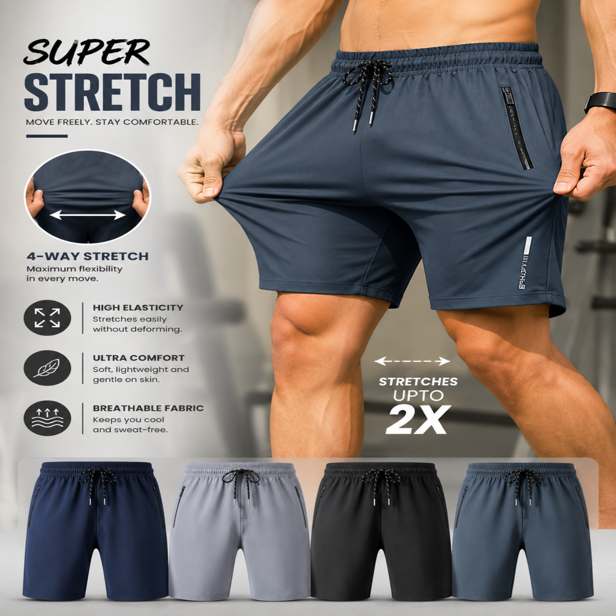 ComfortX™ Cotton Comfort Shorts ⚡ Premium Pack of 4 Everyday Comfort